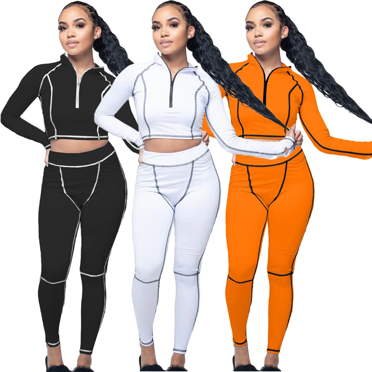 

Custom Logo Two Piece Pants Set Sweatsuit Vendor Fall Set Women Clothing 2 Piece Tracksuits For Women Sweatsuit Set, 3 color