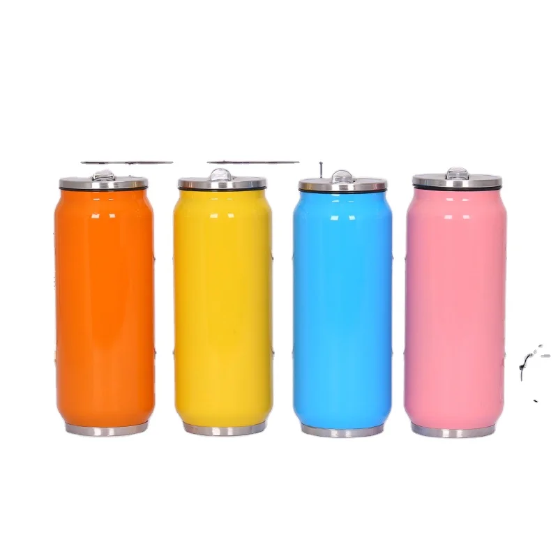 

Mikenda travel cola can vacuum insulated stainless steel Cola Can Bottle with straw, Mix