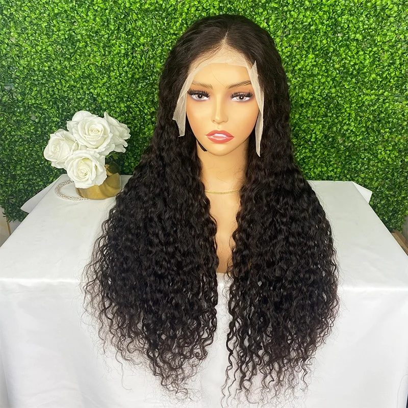 

Cash Sale Deep Wave Virgin Remy Brazilian Hair Lace Frontal Human Hair Wigs For Women 22Inch Wave HD Lace Front Human Hair Wigs