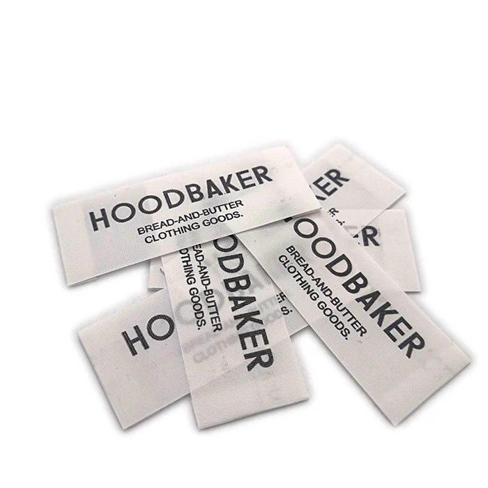 

Custom In stock clothing labels Plastic Garment woven label print woven label, Custom color