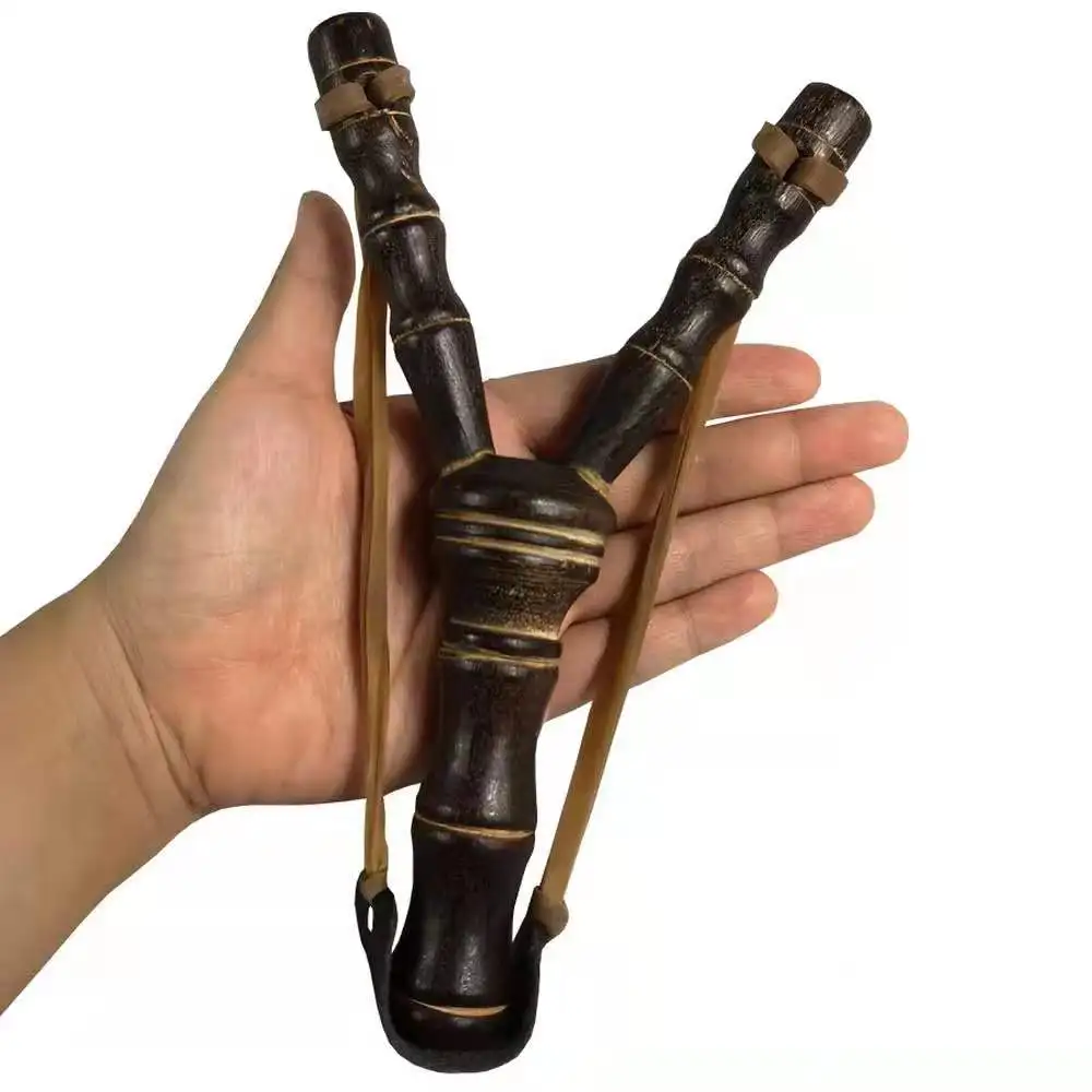 

High quality Powerful Slingshot Rubber Band Bamboo wood slingshot adult, Brown
