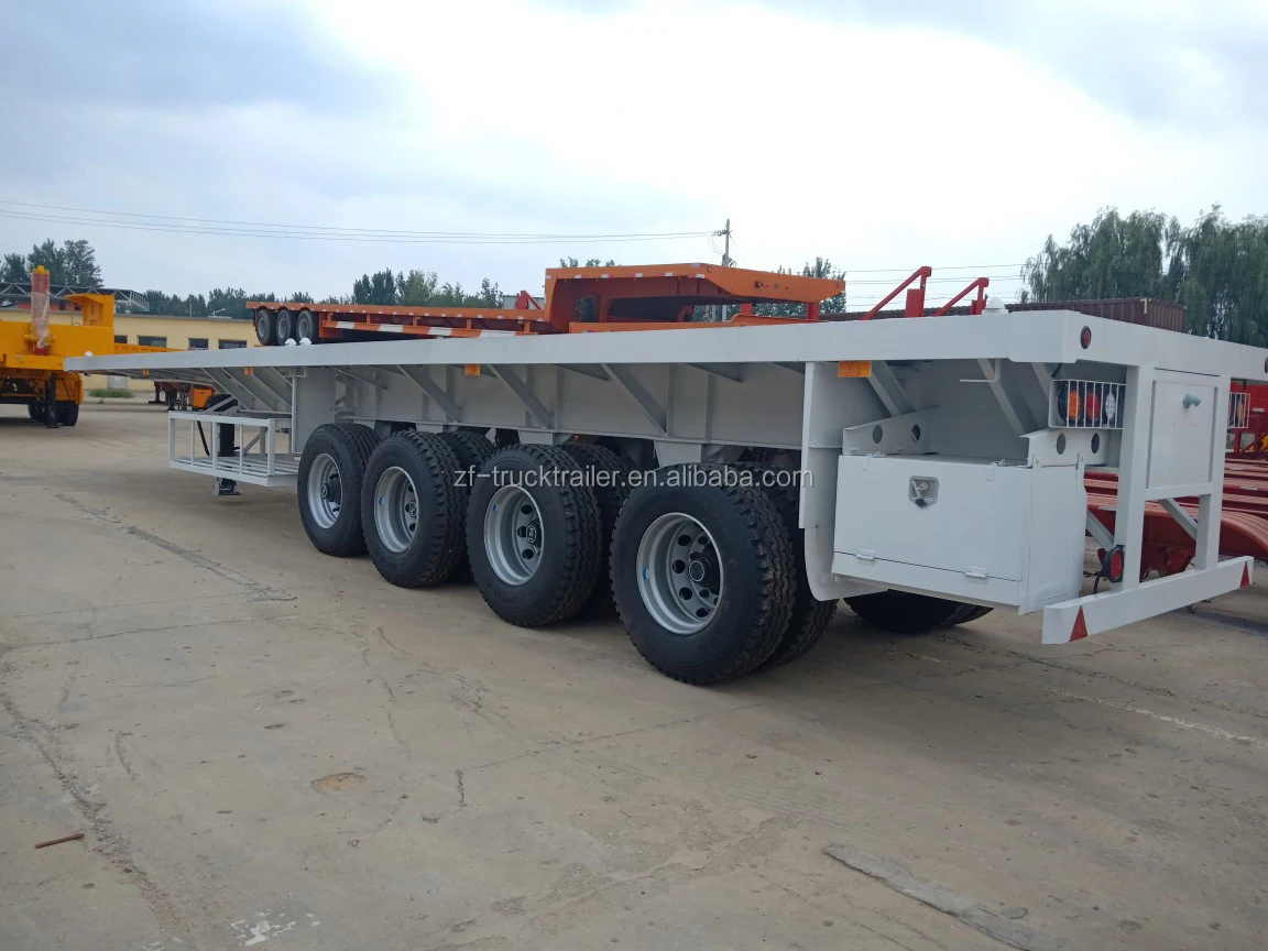 4 Axles 18 Wheeler 40ft 45ft Platform Flatbed Container Truck Trailer Malaysia Buy 4 Axles Flatbed Trailer Platform Container Semi Trailers Flatbed Truck Trailer Malaysia Product On Alibaba Com