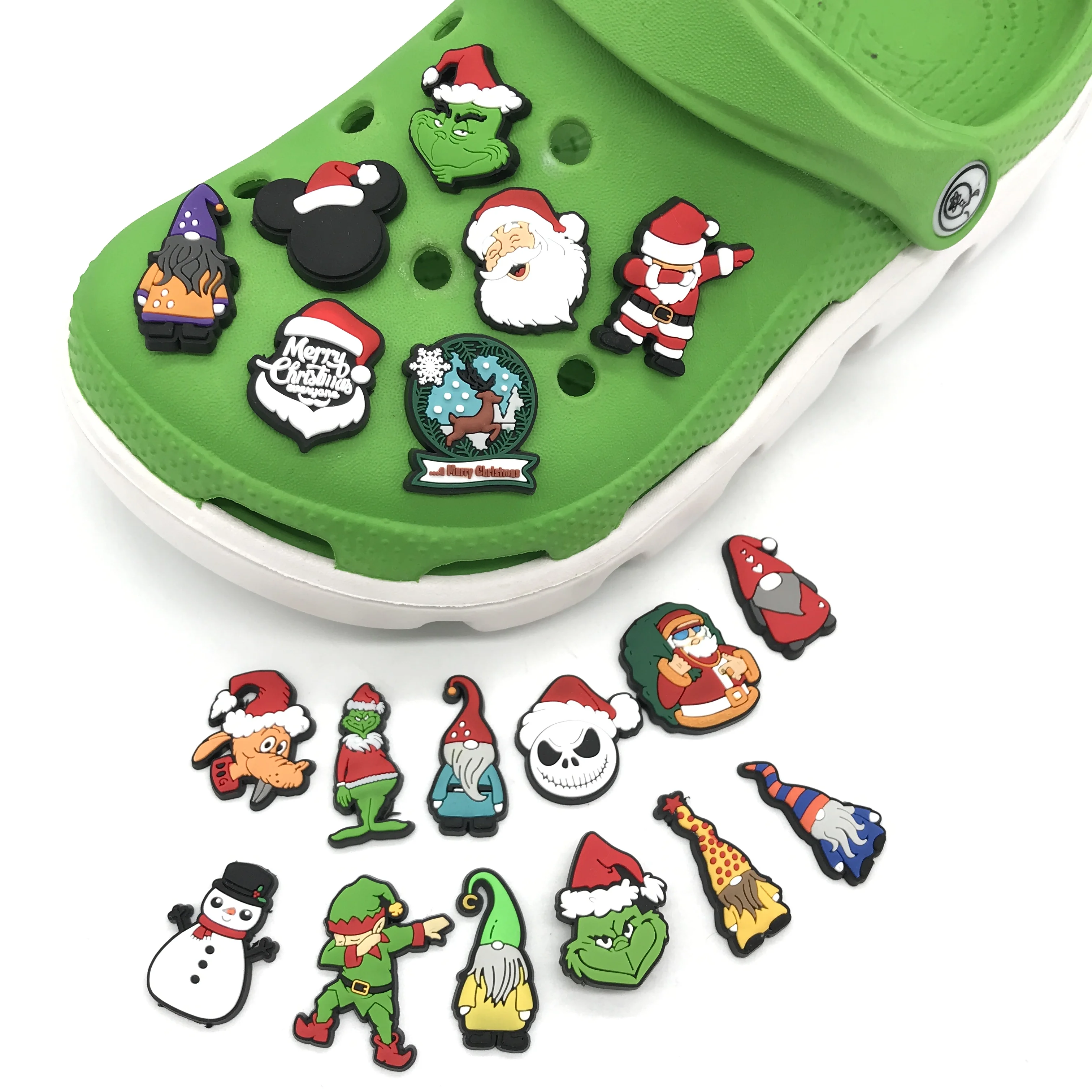 

2021 new design merry christmas present Santa snowman grinch party gifts lucky shoes charms shoe decorations clog charms, Picture