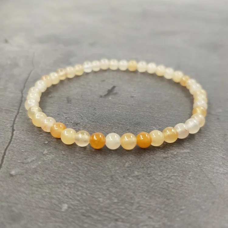

4mm yellow Topaz Bracelet Energy Stretchy Bracelet, As pitures