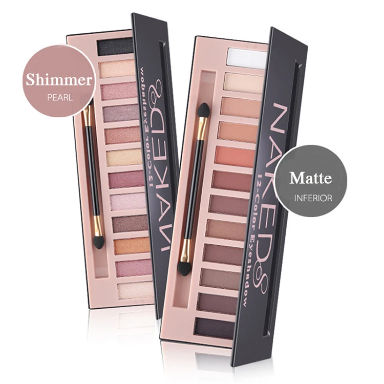 

12 colors private label hot sale beauty eyeshadow palette glitter shimmer matte lady eyeshadow palette waterproof sweat proof, Nature 12 colors