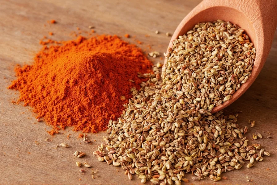 Verschiedene Gewürze zur Vergleichsanalyse von Kreuzkümmelersatz