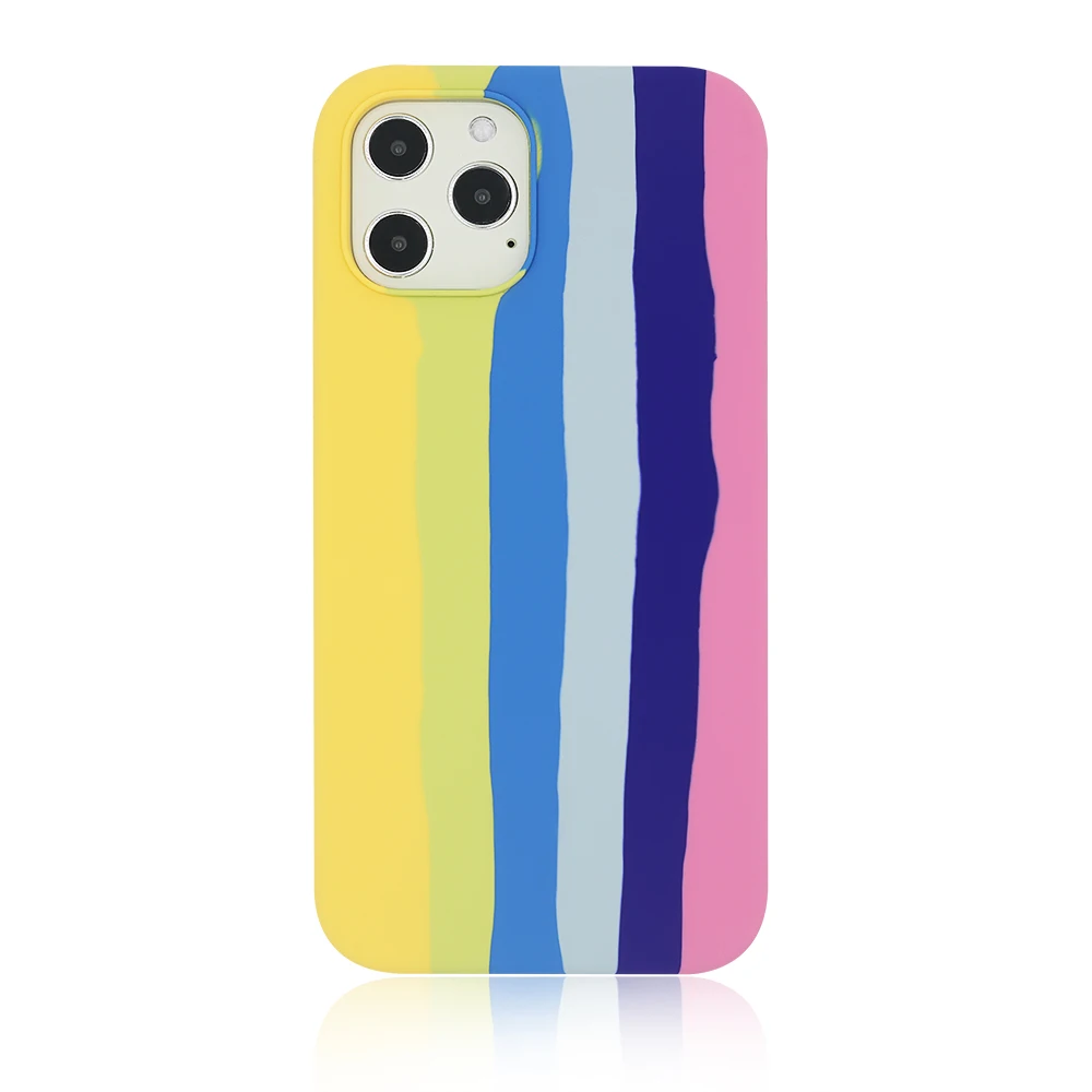 

2021 new Fashion Colorful Rainbow Pattern Soft Silicon Colorful Mobile Phone Cases For iPhone 12 11, As picture