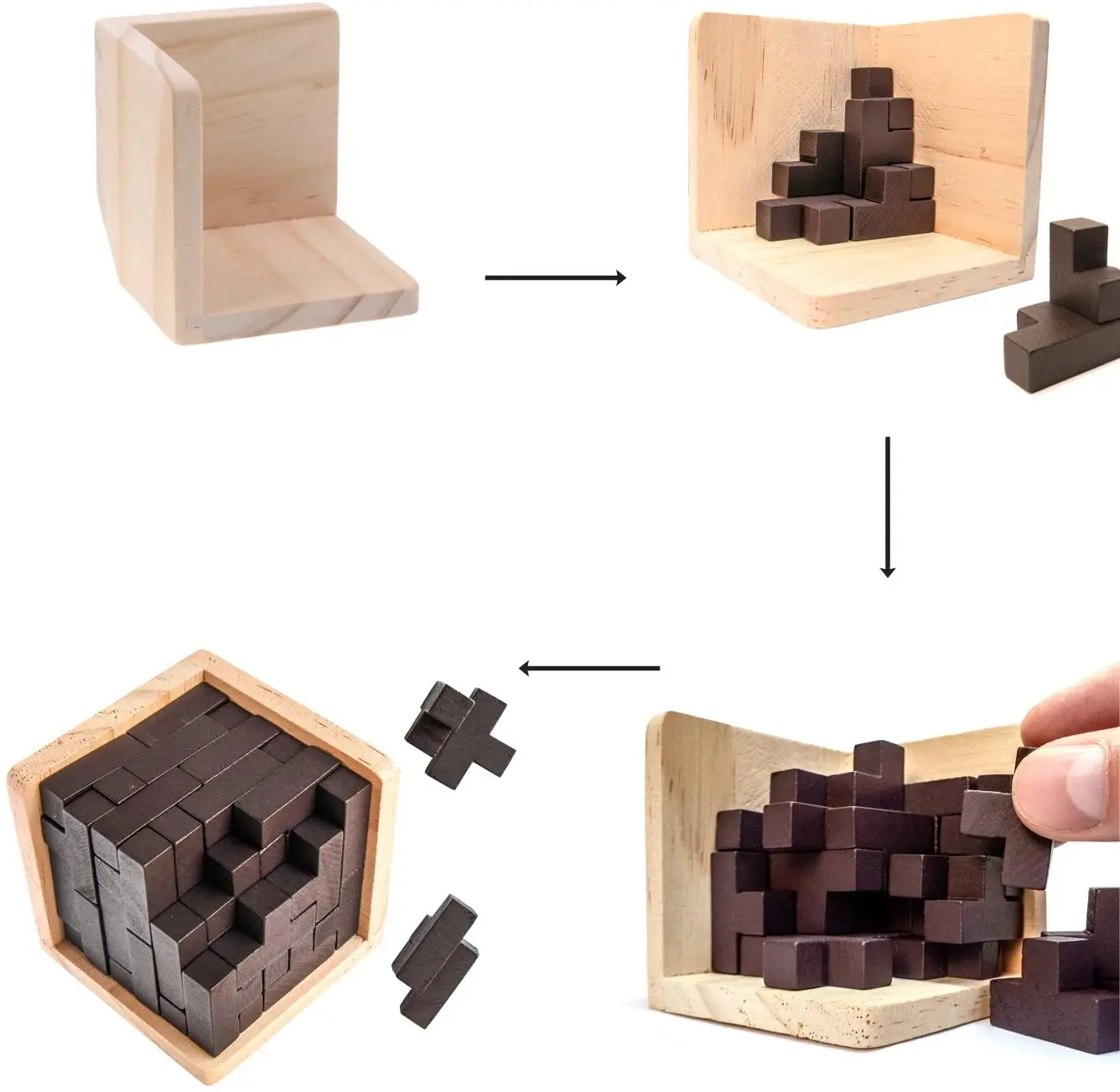 3d Wooden Brain Teaser Puzzle By Sharp Brain Zone Montessori Iq Puzzles