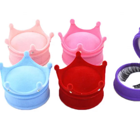

New fashion design mink eyelash vendor customized little crown packaging boxes with your own logo, Cmyk