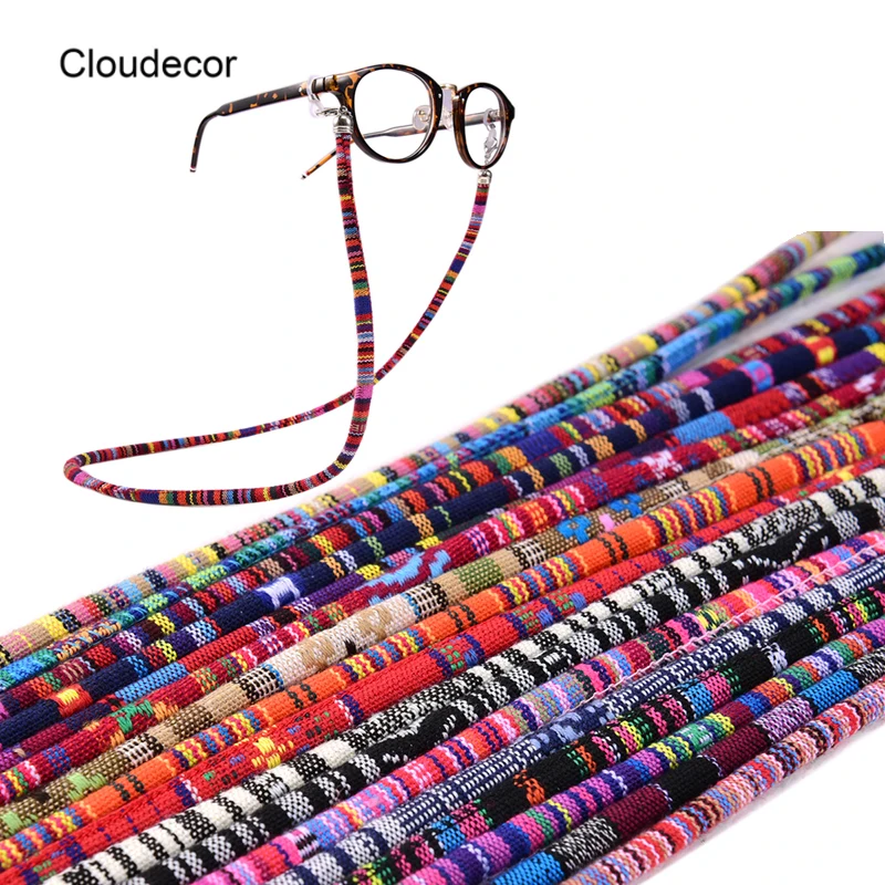 

Colorful Ethnic Thick Eye Glasses Cord String Handmade Eye Glasses Lanyard Anti-Slip Cotton Eyewear Holder Stand Strap Retainer