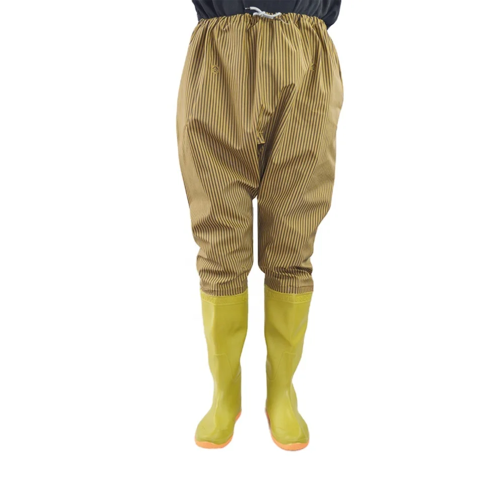 

Antiskid Wear-resisting Thick bottom Super high fishing wader breathable hip rice field schistosome protection rain shoes, Dark khaki/blue/green