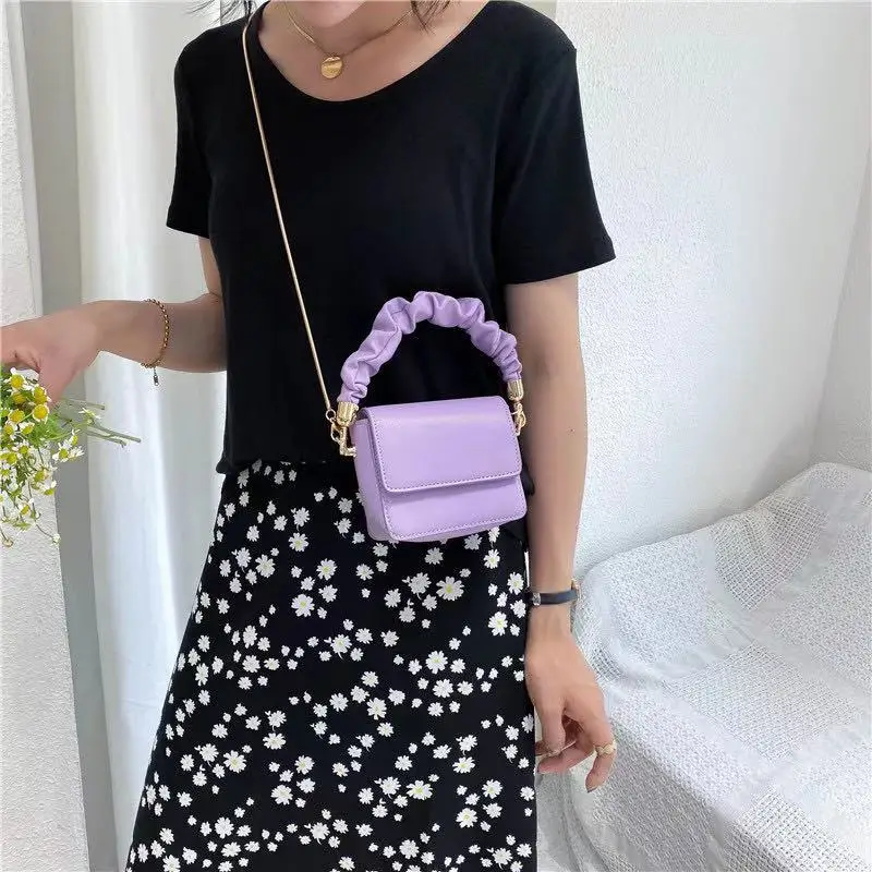 

2021 Fashion Cute Colorful PU Leather Purse Women Gold Chain Shoulder Messenger Bags Designer Hand bags ladies, As the picture shown