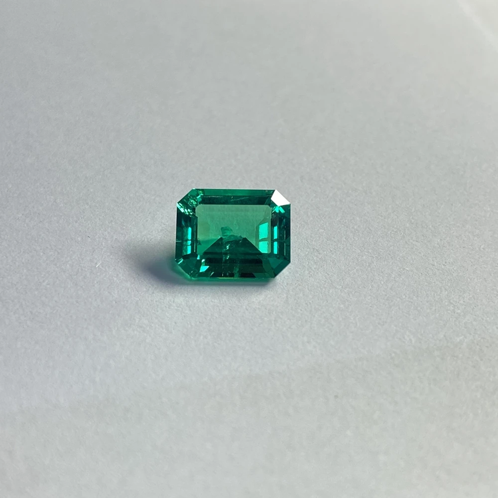 

Lab grown green emerald 12X8mm 4.2 cts GRC certificate Synthetic Emerald Stone hydrothermal Octagon Emerald