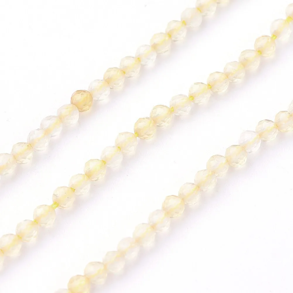 

PandaHall 2mm Faceted Round Natural Citrine Beads
