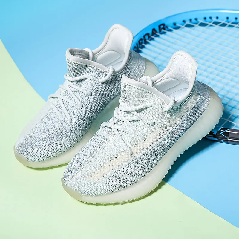 

Fashionable Kids Yeezy Shoes Fly Knit Sports Shoes Running Shoes for Boys and Girls, Black orange beige green grey white