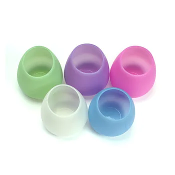 
Amazon Hot Sell Reusable BPA-free Rubber Cups Unbreakable Silicone Wine glasses for Outdoor 
