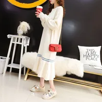 

Plus size loose women big hip winter long thick sweater dress