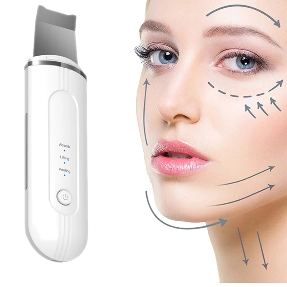 

Private Label Accepted Electric Facial dead Skin peeling Professional Skin Cleaning cleansing spatula ultrasonic skin scrubber