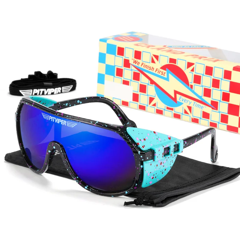 

Pit 2021 New Viper TR90 top eyewear frame Blue mirrored lens Windproof Sport Polarized Sunglasses for men/women, Oem