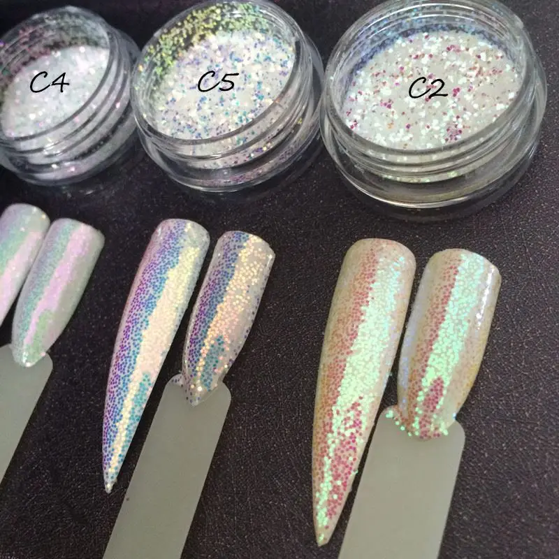 

3D New Nail Art acrylic Pigment powder Aurora Glitter Nail Glitter Powder Sequins Decoration SUPER SHINING Drop Shipping