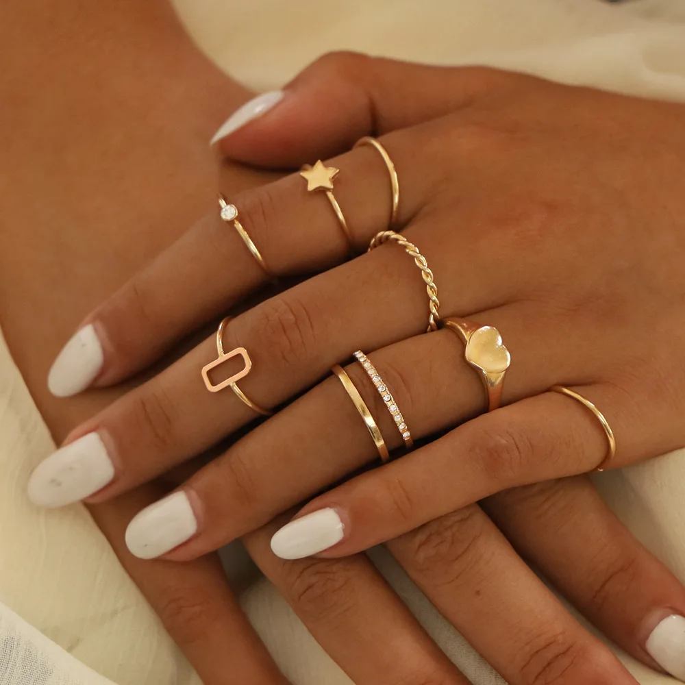 

Fashion gold ladies gold finger ring set for women Wholesale N912174, Picture