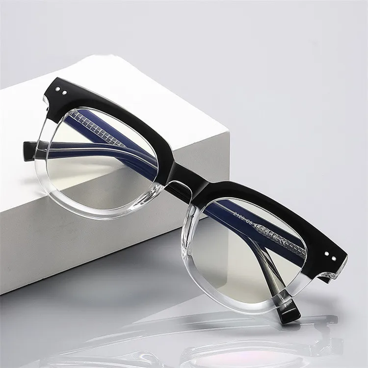 

Custom Logo 2023 fashion Irregular frames Glasses OEM Plastic irregular square frame Fashion Metal Optical Computer