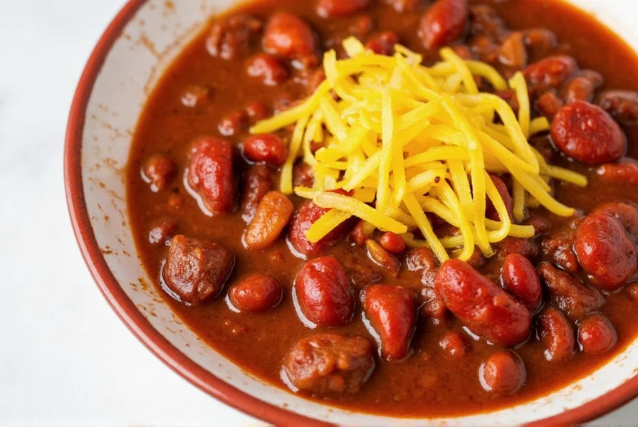 Chili pot simmering on stove