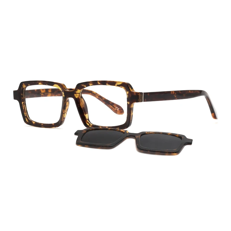 

2022 Hot Sale Luxury Bevel Design Men Custom Logo TR90 Magnetic UV400 Polarized Clip On Sunglasses
