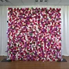 lfb1319 Wedding Decorative Deep Pink Flower Backdrop Panels Artificial roll up purple flower wall
