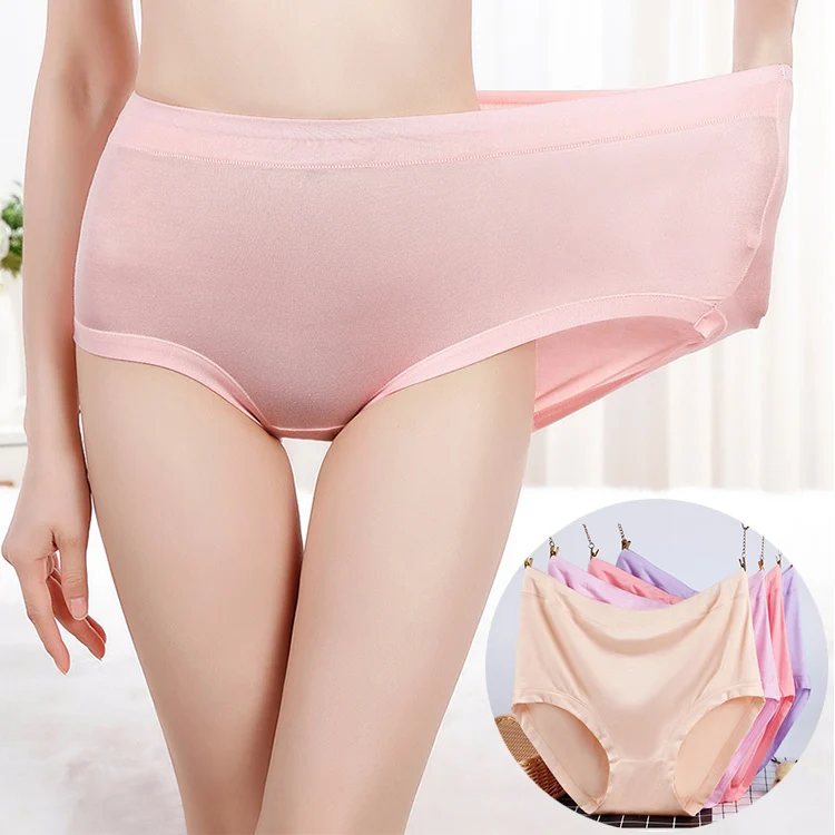 

8 Solid Color XL-4XL Modal Panties Female Underpants Sexy Panties Women Briefs Underwear Plus Size Pantys Lingerie, Customized color