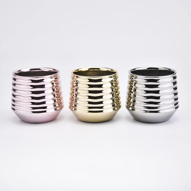 Gold Ceramic Candle Vessels
