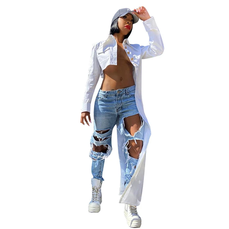 

2021 fashion irregular top white shirts for women blouses ladies