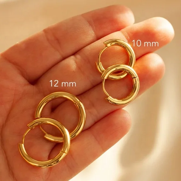 

Antitarnish Jewelry Everyday Simple 2.5mm 316L Stainless Steel Anodized Sleeper Huggie Hoops Earrings Cartilage Piercings