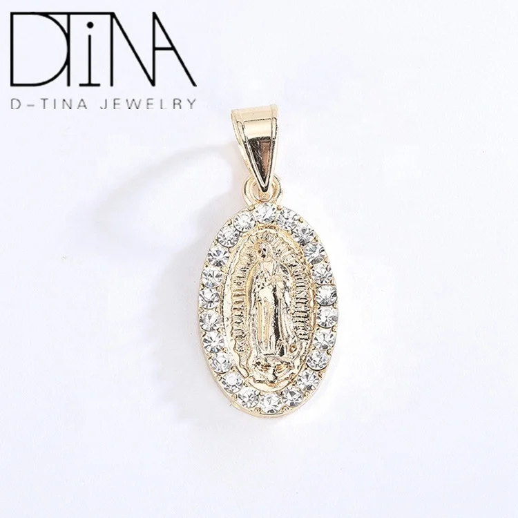 

DTINA Religion Pendant Catholic Virgin Image Pendant, 18 k gold