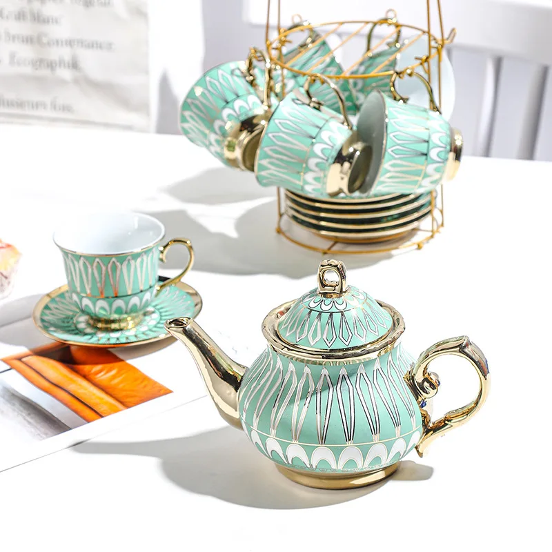 Gold Rim Porcelain Tea Cup Set With Teapot Ceramic Tea Pot And Cup Sets Buy Porcelain Tea Sets