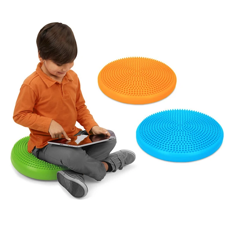 

Hot sale 33CM 15Inch pvc office seat relax massage stability wiggle seat cushion for autism kids, Blue,purple,pink,sliver,black, orange,red,green