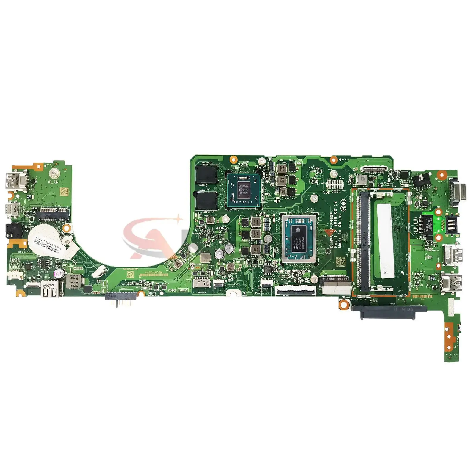 

LA-F485P for Lenovo V330-14ARR Laptop Motherboard with R3-2200U R5-2500U R7-2700 CPU 4G RAM 5B20R54441 100% Tested