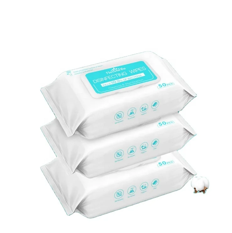 

50 Packed Cleaning Wet Wipes Disinfection Wipes Alcohol Wipes