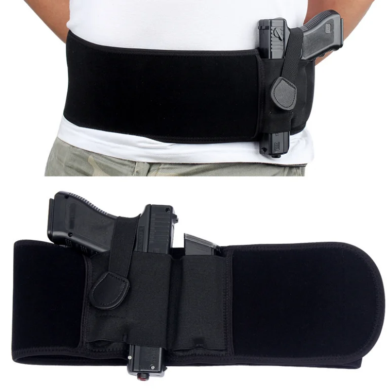 

Belly Band Holster For Concealed Carry Womens/Mens Waistband Magnetic Revolver Hand Gun Holster, Black