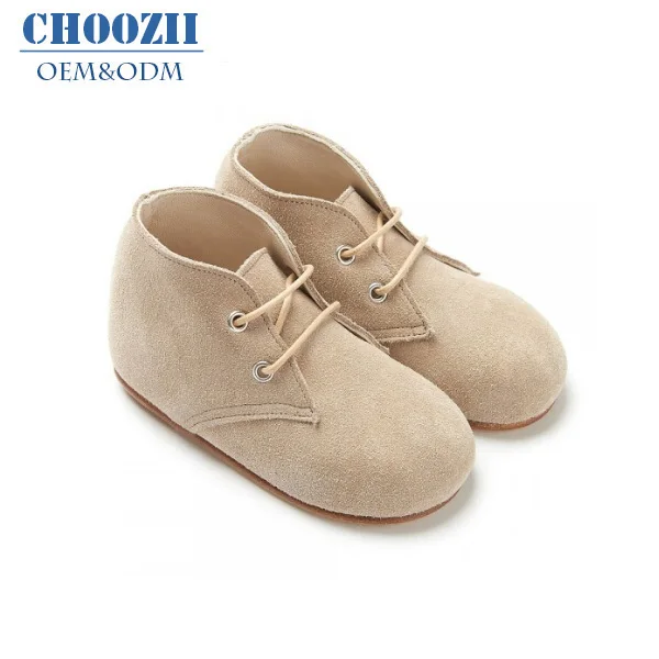 

Choozii Oxford Style Real Leather Lace Up Baby Booties Shoes Kids Boys, Sand/ accept customized