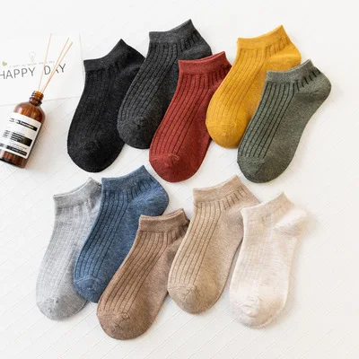 

10 colors custom branded logo cotton womens ankle socks, Colorful