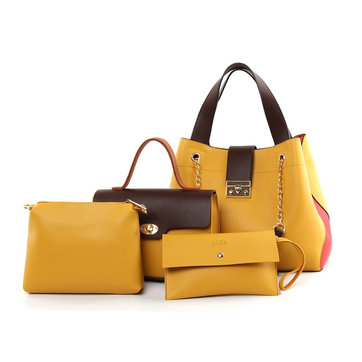 

Fashion Cheap Price Lady Handbag Women Pu Leather 4 in 1 Handbags Set, As picture