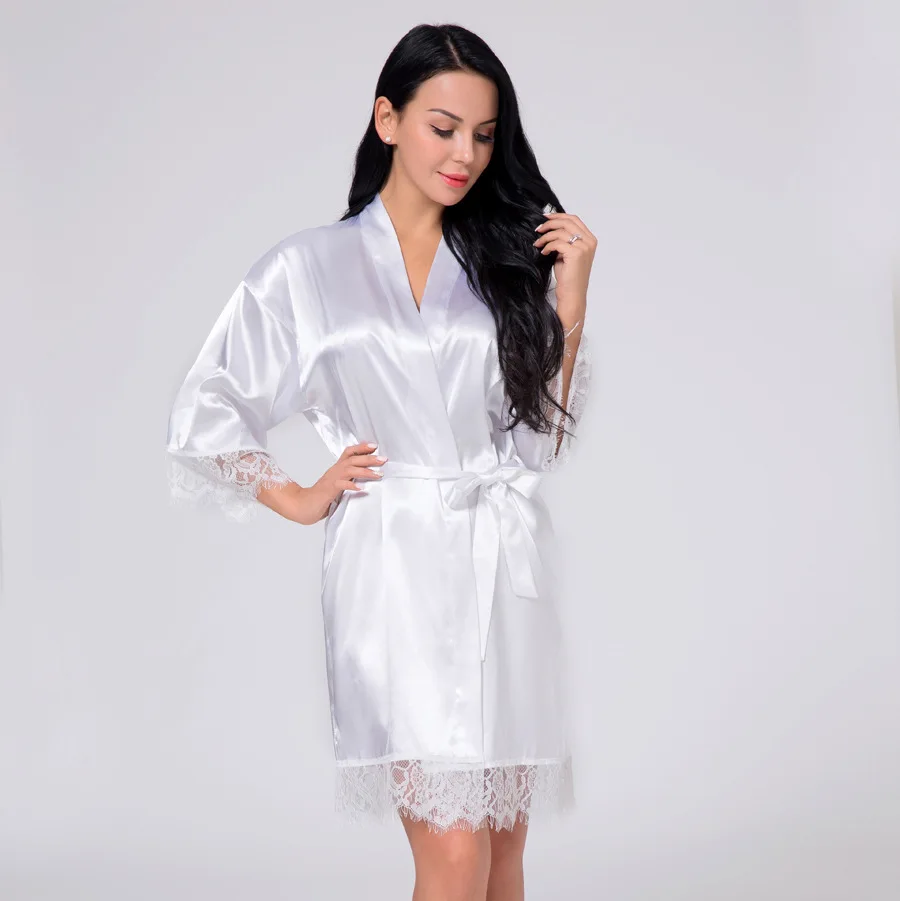 

9S4U New fashion honeymoon gift of bride robe, luxury bridal wedding night sheer robe, Customized color