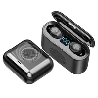 

F9 TWS Wireless Bluetooths Earbuds 5.0,LED Display 9D Holographic Sound Field HiFi Stereo Mini Invisible Headphones Speaker