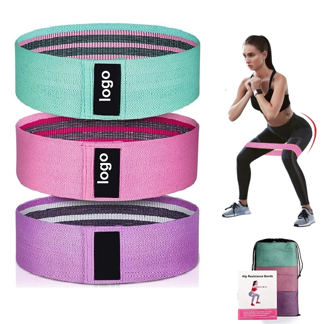 

Customized Logo Sport Gym Yoga Band Pull Up Waist Hip Arm Glute training Workout Fitness Elastic Fabric Exercise Resistance Band, As shown
