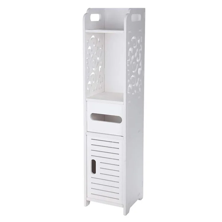 

Morden cheap tall white free standing floor waterproof space saving bathroom cupboard storage cabinet for washroom