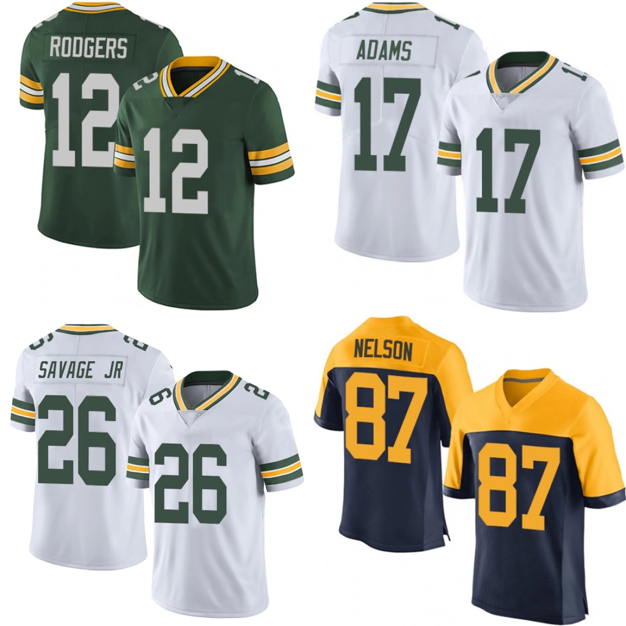 

Aaron Rodgers Green Bay Darnell Savage Davante jersey Adams Brett Favre Bakhtiari Stitch embroidery Football jersey