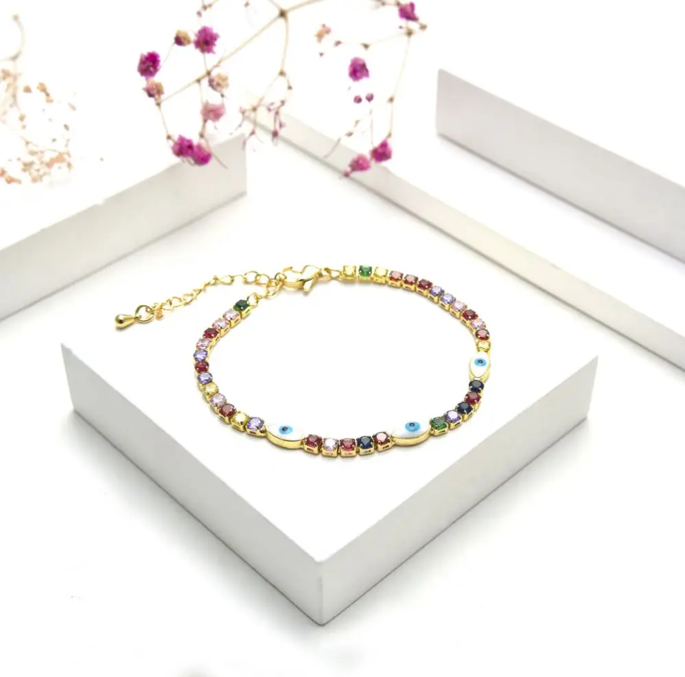 

Factory Supplying Steel Turquoise Baguette Tennis Bracelet, Glod