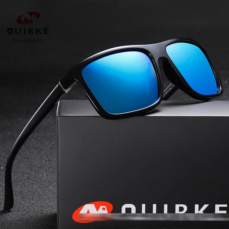 

QUIRKE 2021UV400 High Quality CE Cat.3 Men Square Polarized outdoor sports beach glasses eBay bike riding Driving Sunglasses