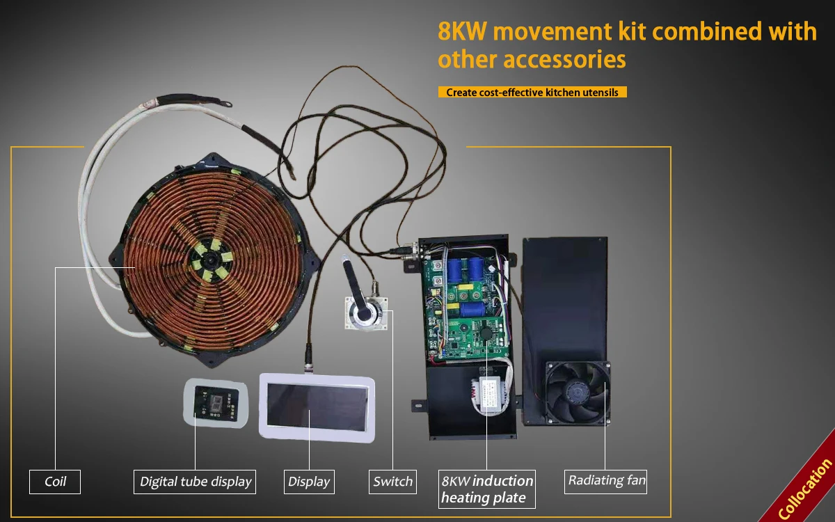 380v 8kw Stainless Steel Digital Display Wok Pan Commercial Induction